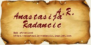 Anastasija Radančić vizit kartica
